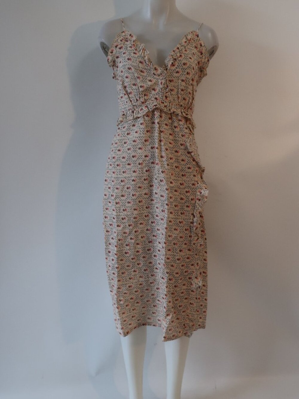 Womens Intropia Cream Blush (Item-39) Print Design Strappy Dress 36 US/S